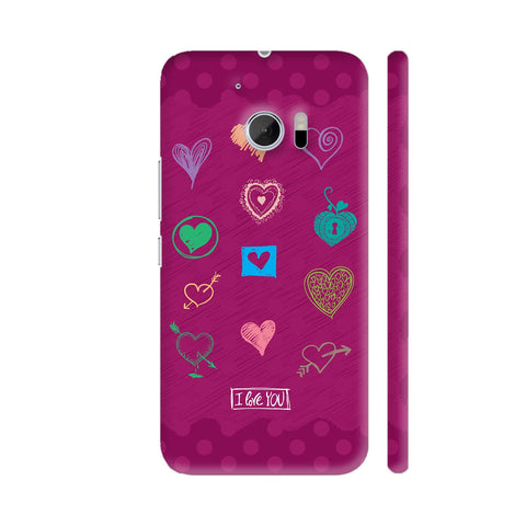Different Variety Of Heart Shapes HTC 10 / 10 Lifestyle Cover| Artist: Designer Chennai
