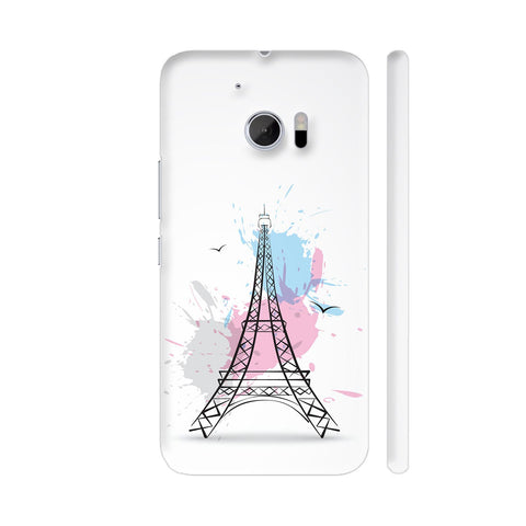 Eiffel Tower Pink Blue HTC 10 / 10 Lifestyle Cover| Artist: Neeja Shah