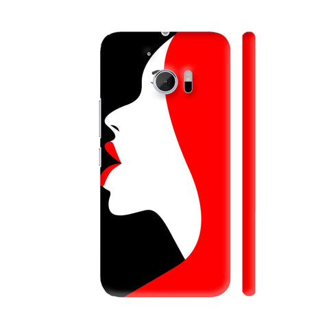 Fashionable Girl Face Red Black HTC 10 / 10 Lifestyle Cover| Artist: Designer Chennai