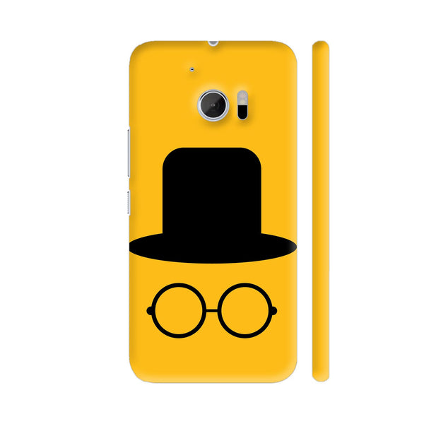 Flat Cap And Glasses On Yellow HTC 10 / 10 Lifestyle Cover| Artist: Designer Chennai