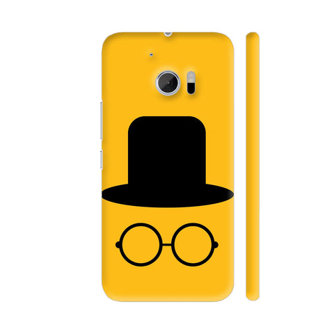 Flat Cap And Glasses On Yellow HTC 10 / 10 Lifestyle Cover| Artist: Designer Chennai
