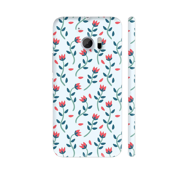 Floral Red Blue HTC 10 / 10 Lifestyle Cover| Artist: Abhinav