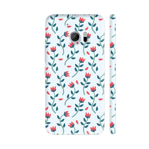 Floral Red Blue HTC 10 / 10 Lifestyle Cover| Artist: Abhinav
