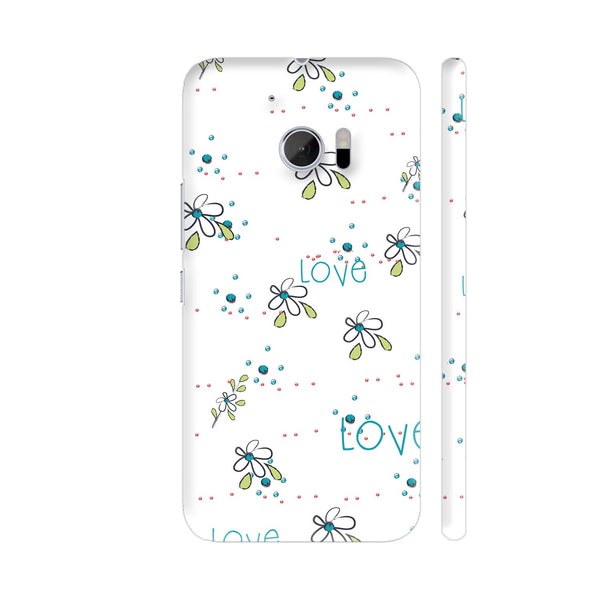 Flower Love Blue Green HTC 10 / 10 Lifestyle Cover| Artist: Urvashi