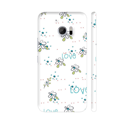 Flower Love Blue Green HTC 10 / 10 Lifestyle Cover| Artist: Urvashi