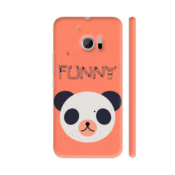 Funny Panda On Orange HTC 10 / 10 Lifestyle Cover| Artist: Designer Chennai