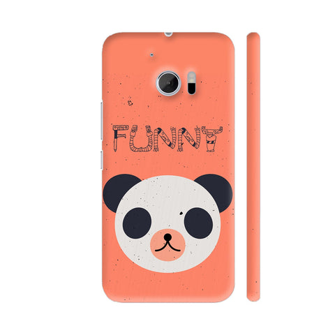 Funny Panda On Orange HTC 10 / 10 Lifestyle Cover| Artist: Designer Chennai