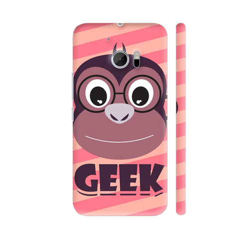 Geek Monkey On Pink HTC 10 / 10 Lifestyle Cover| Artist: Designer Chennai