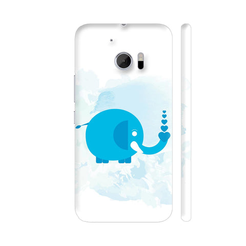 Geometric Blue Elephant HTC 10 / 10 Lifestyle Cover| Artist: Designer Chennai