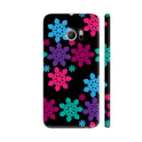 Geometric Flower Shapes On Black HTC 10 / 10 Lifestyle Cover| Artist: Designer Chennai