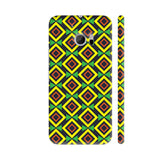 Geometric Green Yellow Square Triangle Pattern HTC 10 / 10 Lifestyle Cover| Artist: Designer Chennai