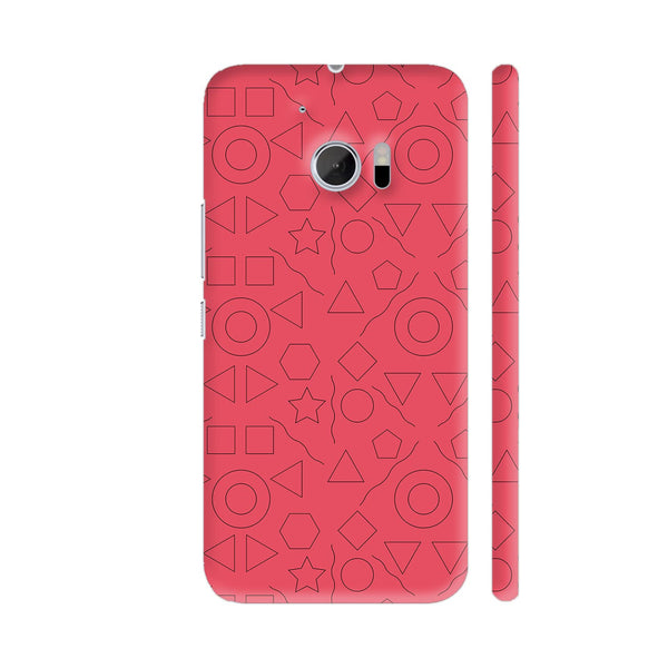 Geometric Objects On Pink HTC 10 / 10 Lifestyle Cover| Artist: Designer Chennai