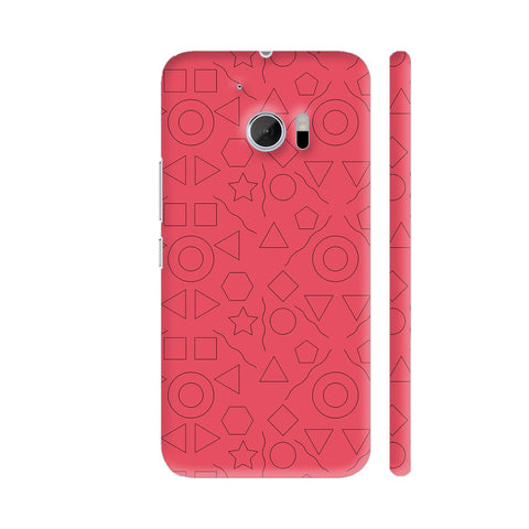 Geometric Objects On Pink HTC 10 / 10 Lifestyle Cover| Artist: Designer Chennai