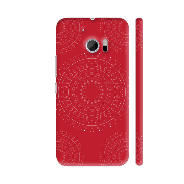 Geometric Shape And Objects On Red HTC 10 / 10 Lifestyle Cover| Artist: Designer Chennai