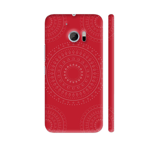 Geometric Shape And Objects On Red HTC 10 / 10 Lifestyle Cover| Artist: Designer Chennai