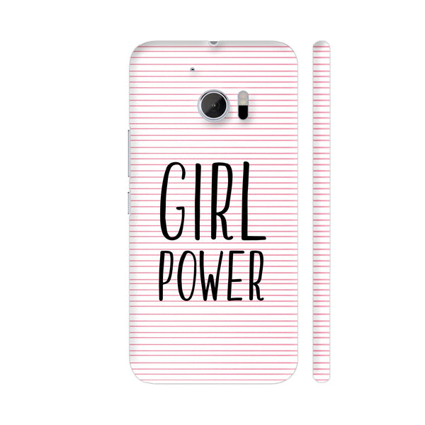 Girl Power On Pink Lines HTC 10 / 10 Lifestyle Cover| Artist: Dolly P