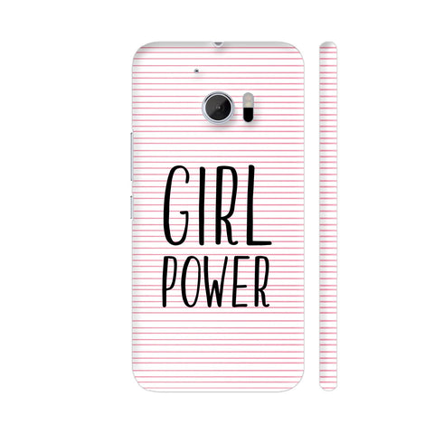 Girl Power On Pink Lines HTC 10 / 10 Lifestyle Cover| Artist: Dolly P