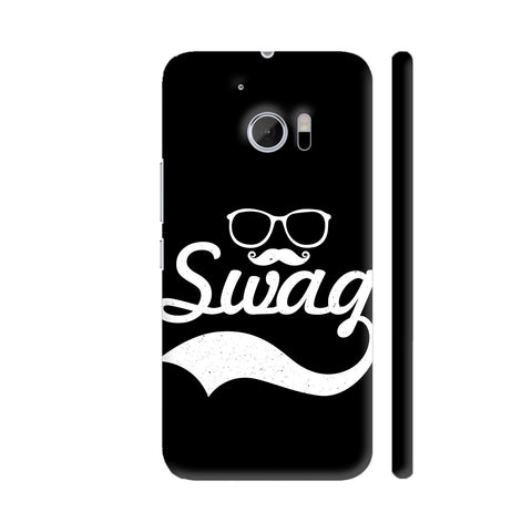 Glasses Moustache Swag On Black HTC 10 / 10 Lifestyle Cover| Artist: Designer Chennai