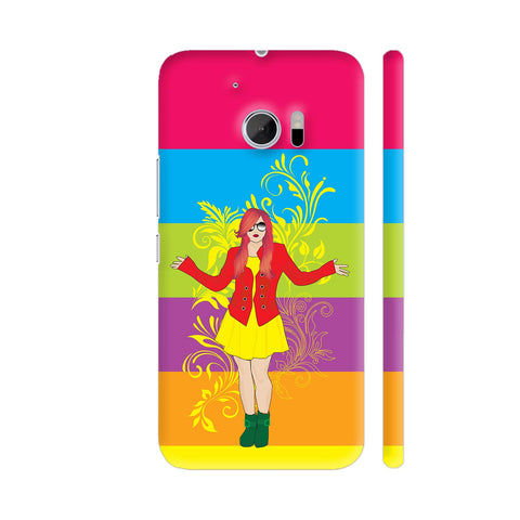Go Girl On Multicolor Horizontal Bars HTC 10 / 10 Lifestyle Cover| Artist: Sangeetha
