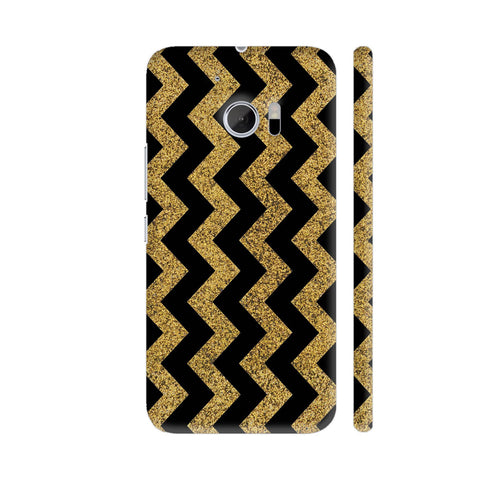 Golden Black Zigzag HTC 10 / 10 Lifestyle Cover| Artist: Abhinav