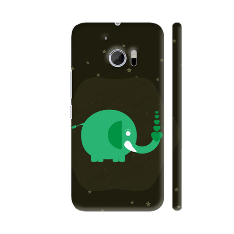 Green Elephant With Stars HTC 10 / 10 Lifestyle Cover| Artist: Designer Chennai