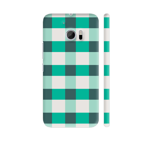 Green Small Square Tile Pattern HTC 10 / 10 Lifestyle Cover| Artist: Designer Chennai