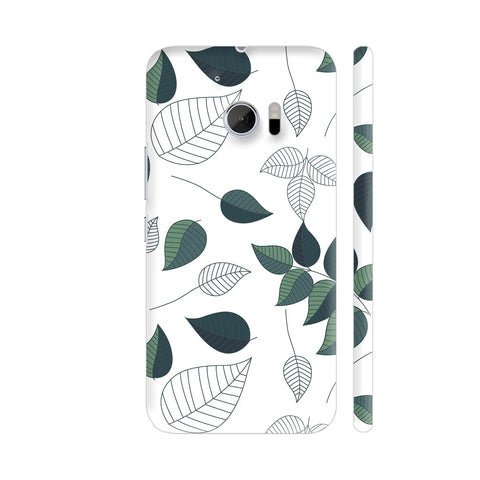 Green White Leaves HTC 10 / 10 Lifestyle Cover| Artist: Abhinav
