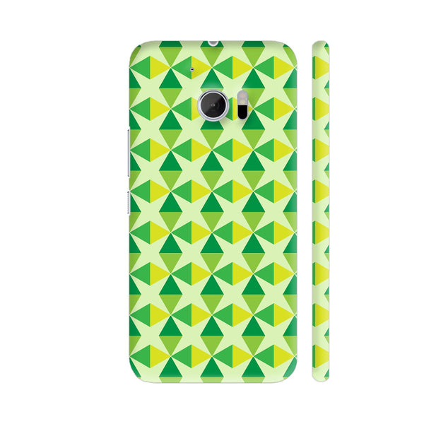 Green Yellow Triangles HTC 10 / 10 Lifestyle Cover| Artist: Designer Chennai