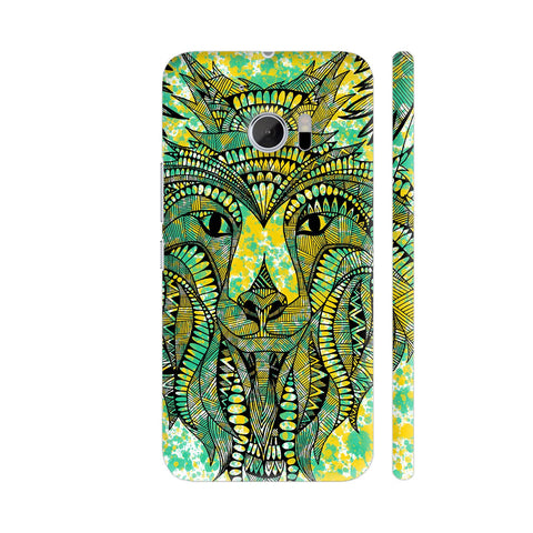 Green Yellow Tribal Wolf HTC 10 / 10 Lifestyle Cover| Artist: Swathi Kirthyvasan