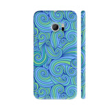 Hand Drawn Blue Waves HTC 10 / 10 Lifestyle Cover| Artist: Abhinav
