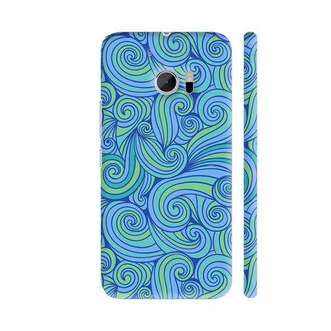 Hand Drawn Blue Waves HTC 10 / 10 Lifestyle Cover| Artist: Abhinav