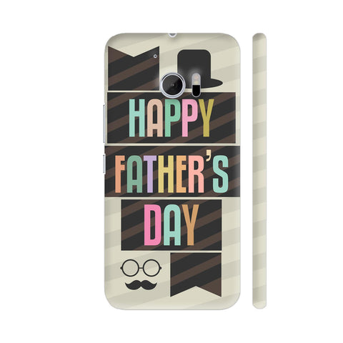 Happy Father's Day On Diagonal Stripes HTC 10 / 10 Lifestyle Cover| Artist: Designer Chennai