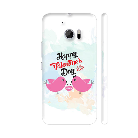 Happy Valentine Day With Two Pink Birds HTC 10 / 10 Lifestyle Cover| Artist: Designer Chennai