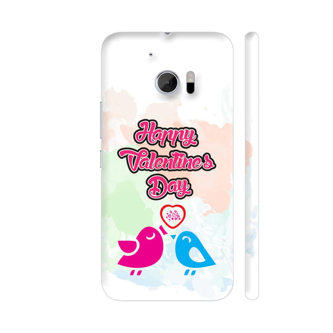 Happy Valentines Day Pink And Blue Bird HTC 10 / 10 Lifestyle Cover| Artist: Designer Chennai