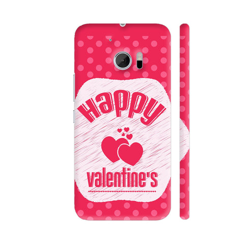 Happy Valentines On Pink Polka Dots HTC 10 / 10 Lifestyle Cover| Artist: Designer Chennai