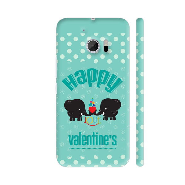 Happy Valentines With Two Black Elephants HTC 10 / 10 Lifestyle Cover| Artist: Designer Chennai