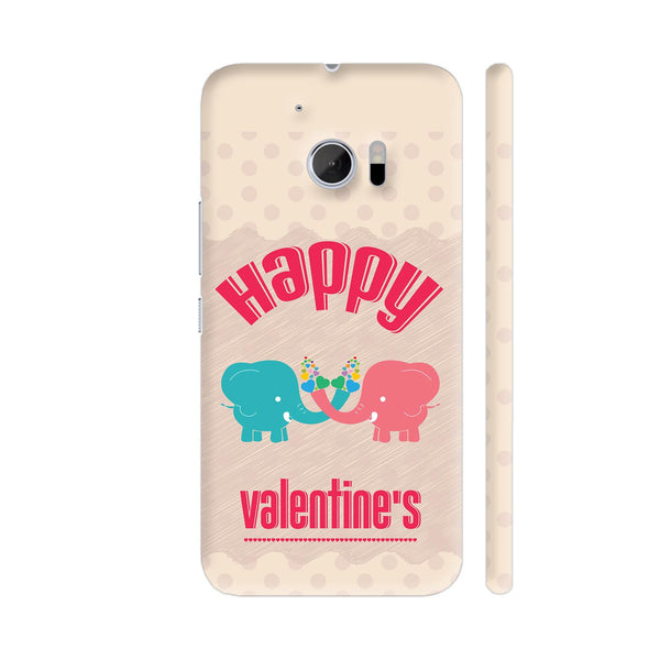 Happy Valentines With Two Elephants HTC 10 / 10 Lifestyle Cover| Artist: Designer Chennai