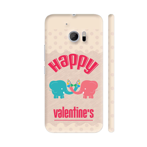 Happy Valentines With Two Elephants HTC 10 / 10 Lifestyle Cover| Artist: Designer Chennai