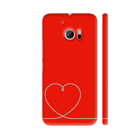 Heart Line On Red HTC 10 / 10 Lifestyle Cover| Artist: Abhinav