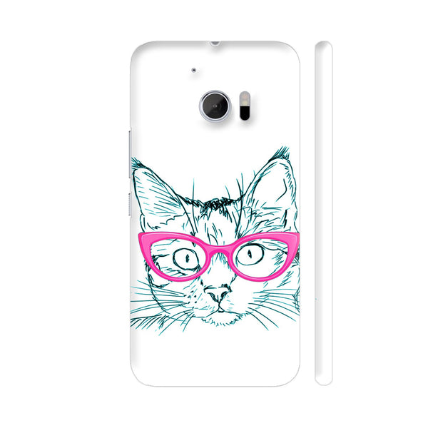Hipster Cat With Pink Frame HTC 10 / 10 Lifestyle Cover| Artist: WonderfulDreamPicture