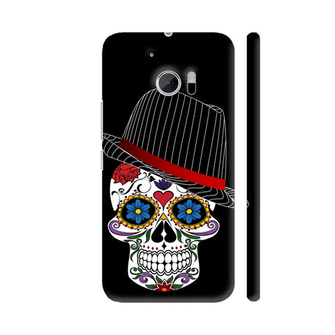 Hipster Modern Skull On Black HTC 10 / 10 Lifestyle Cover| Artist: WonderfulDreamPicture