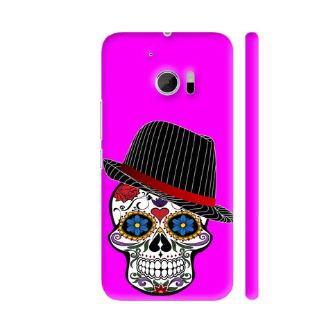 Hipster Modern Skull On Pink HTC 10 / 10 Lifestyle Cover| Artist: WonderfulDreamPicture