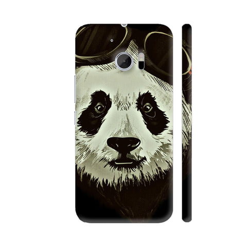Hipster Panda Bear On Black HTC 10 / 10 Lifestyle Cover| Artist: WonderfulDreamPicture