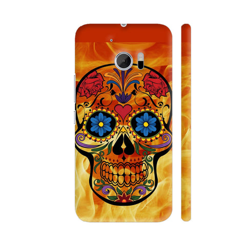 Horror Skull On Fire HTC 10 / 10 Lifestyle Cover| Artist: WonderfulDreamPicture