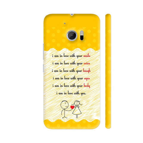 I Am In Love With You On Yellow Polka Dots HTC 10 / 10 Lifestyle Cover| Artist: Designer Chennai