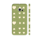 Light Green Hearts Pattern HTC 10 / 10 Lifestyle Cover| Artist: Designer Chennai