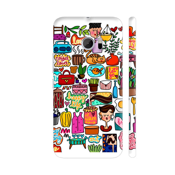 Little Cute Quirky Daily Life Objects HTC 10 / 10 Lifestyle Cover| Artist: Woodle Doodle