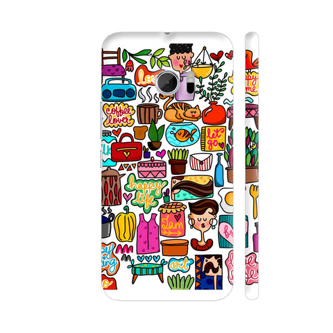 Little Cute Quirky Daily Life Objects HTC 10 / 10 Lifestyle Cover| Artist: Woodle Doodle