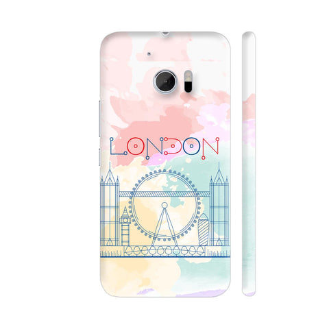 London Line Art On Watercolors HTC 10 / 10 Lifestyle Cover| Artist: Designer Chennai
