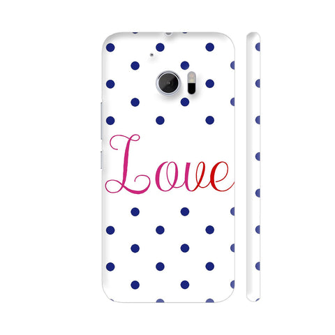 Love Blue Polka Dots HTC 10 / 10 Lifestyle Cover| Artist: Abhinav